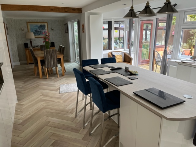 Builders working on a property in Newport Pagnell